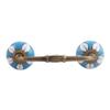 Indian-Shelf 1 Pack Ceramic Blue Cabinet Pulls Flower Vintage Kitchen Drawer Handles Door Dresser Handles Antique Hardware 4'' Hole to Hole -BH-88-CK-64 view 1