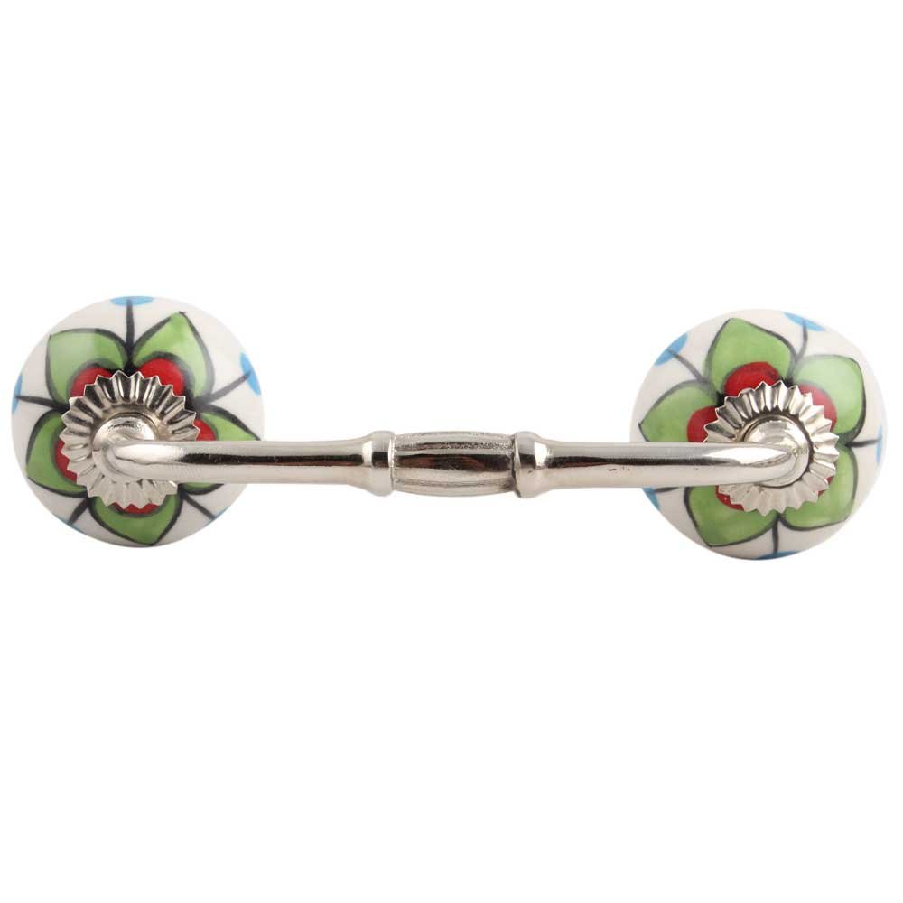 Indian-Shelf 1 Pack Red Kitchen Cabinet Handles for Drawer Pulls Door Dresser Silver Hardware 6" Hole to Hole -BH-420-CK-245
