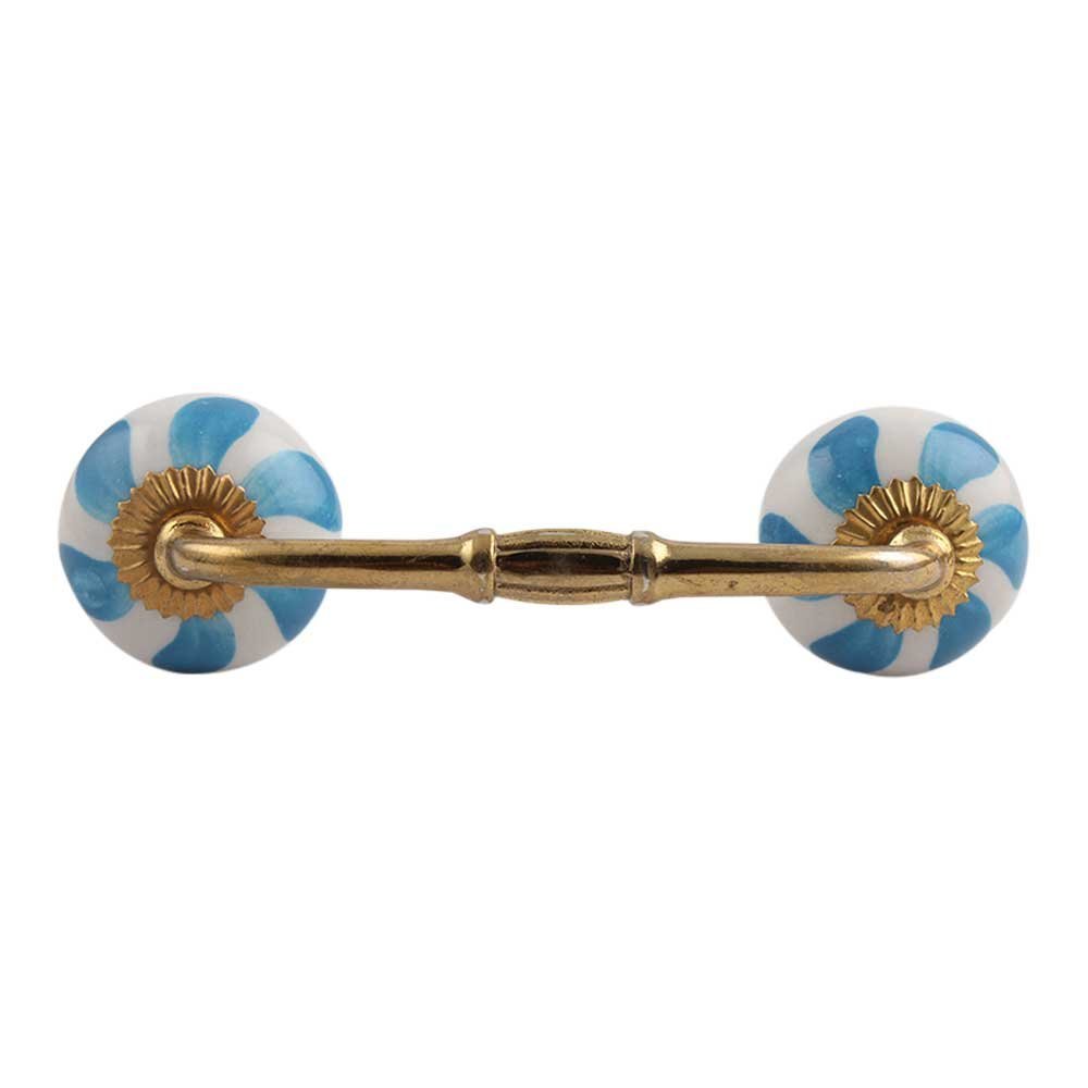 Indian-Shelf 1 Pack Blue Unique Drawer Handles Decorative Cabinet Pulls Gold Hardware 6'' Hole to Hole -BH-166-CK-132