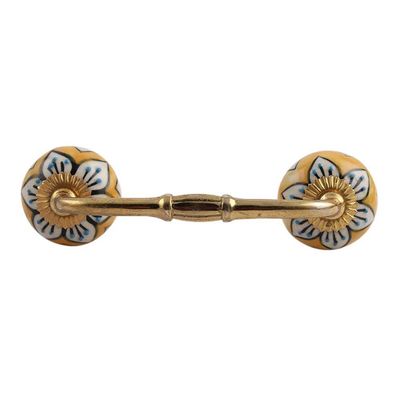 Indian-Shelf 1 Pack Blue Unique Drawer Handles Decorative Cabinet Pulls Gold Hardware 6'' Hole to Hole -BH-201-CK-742