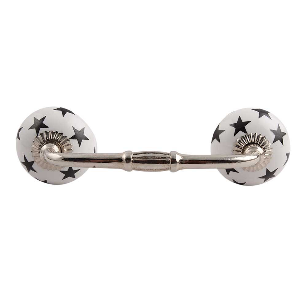 Indian-Shelf 1 Pack Black Kitchen Cabinet Handles for Drawer Pulls Door Dresser Silver Hardware 6'' Hole to Hole Online