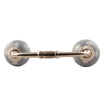 Indian-Shelf 1 Pack Grey Kitchen Cabinet Handles for Drawer Pulls Door Dresser Silver Hardware 6'' Hole to Hole -BH-566-DCK-154