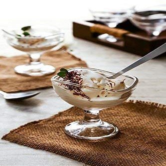 Cloudsell Animal Print Glassware Dwell Ice Cream Bowl (Clear, 200 ml), Set of 4