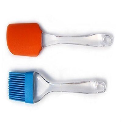 Kitchen King Silicone Spatula and Pastry Brush Set Special for Cake Mixer, Cooking, Baking, Glazing - Set of 1 (Multicolor) Small Size Brush Size : 7.5 INCHES