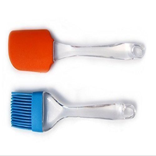 Kitchen King Silicone Spatula and Pastry Brush Set Special for Cake Mixer, Cooking, Baking, Glazing - Set of 1 (Multicolor) Small Size Brush Size : 7.5 INCHES