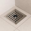 LIPKA 5 x 5 inches YU Square Premium Stainless Steel Floor Water Drain/Plain Floor Drain Jali for Bathroom/Grating Trap Plain Hole Drainer Cover with Lock for Bathroom and Kitchen Silver view 1