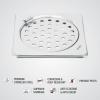 LIPKA Eon Square with Plain Jali Floor Drain |Premium Stainless Steel |5 x 5 Inches| with Hinge view 4