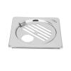 LIPKA Eon Square with Golden Classic Jali Floor Drain |Premium Stainless Steel |5 x 5 Inches| with Hinge & Hole| view 1
