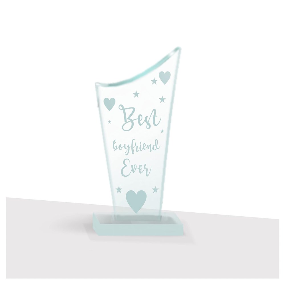 Paper Plane Design Valentines Day Gift for Your Loved One, Crystal Mementos and Trophy Boyfriend (Best Boyfriend)