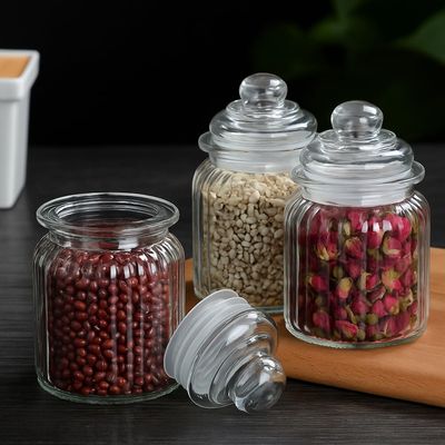 S.K.SALES Pop Jar With Glass Air Tight Lid Pickle Spice Food Storage Containers Transparent Storage Jar Kitchen Storage and Container Glass Jar 350 ML (2)