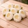 SATYAM KRAFT 6 Pcs Artificial Fabric Rose Flower Heads | Handmade Peony Style Flowers for DIY Crafting, Gift Packing, Bouquet Making, Wedding, Home & Event Decoration (White, 8 cm) view 1