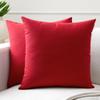 Encasa XO Throw Pillow Covers 16x16 in Set of 2 Deep Red | No Inserts | Cotton Pillow Covers for Living Room, Bed, Sofa, Couch | Decorative Cushion Covers with Improved Zipper view 1