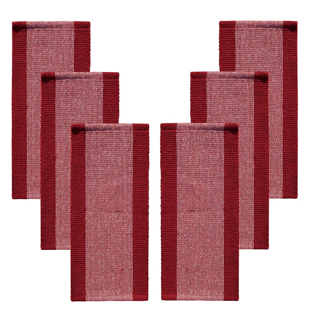 GLEAM Dining Table Mats 6 Piece Machine Washable (Placement Maroon)