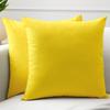 Encasa XO Throw Pillow Covers 16x16 in Set of 2 Sunbeam Yellow | No Inserts | Cotton Pillow Covers for Living Room, Bed, Sofa, Couch | Decorative Cushion Covers with Improved Zipper view 1