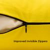 Encasa XO Throw Pillow Covers 16x16 in Set of 2 Sunbeam Yellow | No Inserts | Cotton Pillow Covers for Living Room, Bed, Sofa, Couch | Decorative Cushion Covers with Improved Zipper view 4