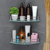 FORTUNE Glass Corner Shelf/Bathroom Shelf/Multipurpose Shelf/Living Room Corner Shelf/Wall Mount Bathroom Shelves (Frosted) (9 x 9 Inch) - (Pack of 2) view 1