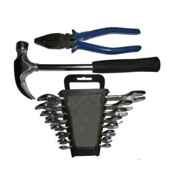 Home Hand Tool Kit (10 Tools) Blue plier,Iron Hammer and 8 Wrench