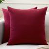 Encasa XO Throw Pillow Covers 16x16 in Set of 2 Rich Maroon | No Inserts | Cotton Pillow Covers for Living Room, Bed, Sofa, Couch | Decorative Cushion Covers with Improved Zipper view 1