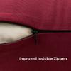 Encasa XO Throw Pillow Covers 16x16 in Set of 2 Rich Maroon | No Inserts | Cotton Pillow Covers for Living Room, Bed, Sofa, Couch | Decorative Cushion Covers with Improved Zipper view 4