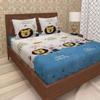 TIB 130 GSM Polycotton Kids Bedsheets for Double Bed with 2 Pillow Covers,90X100 Inches,Beige view 1