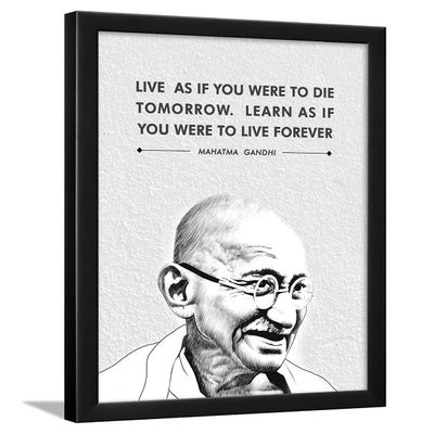 Chaka Chaundh - Suitable Mahatma Gandhi Quotes Wall Frames - Motivational Quotes Frames - Framed Posters with Frame - Photos with Quotes - (14 X 11 Inches)