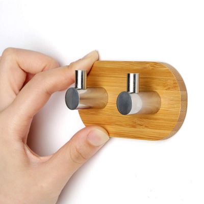 pepplo Self Adhesive Hooks Towel Holder, Wall Mount Hook for Bathroom Home Kitchen Bedroom Coats Hats Keys Stick Hook Hanger - 1PCS(B - Double Hook)
