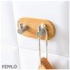 pepplo Self Adhesive Hooks Towel Holder, Wall Mount Hook for Bathroom Home Kitchen Bedroom Coats Hats Keys Stick Hook Hanger - 1PCS(B - Double Hook) view 2
