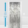 Edge Decor Metallic Silver Foil Curtain Fringe Plastic Party Decoration Door Curtains Set of 4 (3 x 6 ft) view 2