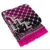 Zesture Bring Home Premium Chenille Jacquard Weaved Carpet, Area Rug, Dhurries, 5 x 6 ft, Pink -Black view 3
