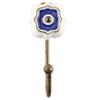 Indianshelf HandCrafted Ceramic Unique Hanger Hook For Kitchen Utensils Keys Coat Towel Boho Chic Holder (5 Inches/Navy Blue)-Packof 2 view 3