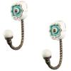 Indianshelf HandCrafted Ceramic Unique Utility Holder Wall Hooks Coat Key Hat Mug Kitchen Utensils Hanging(5 Inches/Sea Green)-Packof 2 view 1