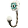 Indianshelf HandCrafted Ceramic Unique Utility Holder Wall Hooks Coat Key Hat Mug Kitchen Utensils Hanging(5 Inches/Sea Green)-Packof 2 view 2