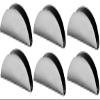 Dynore Stainless Steel Set of 6 Half Moon Napkin/Tissue Holder view 1