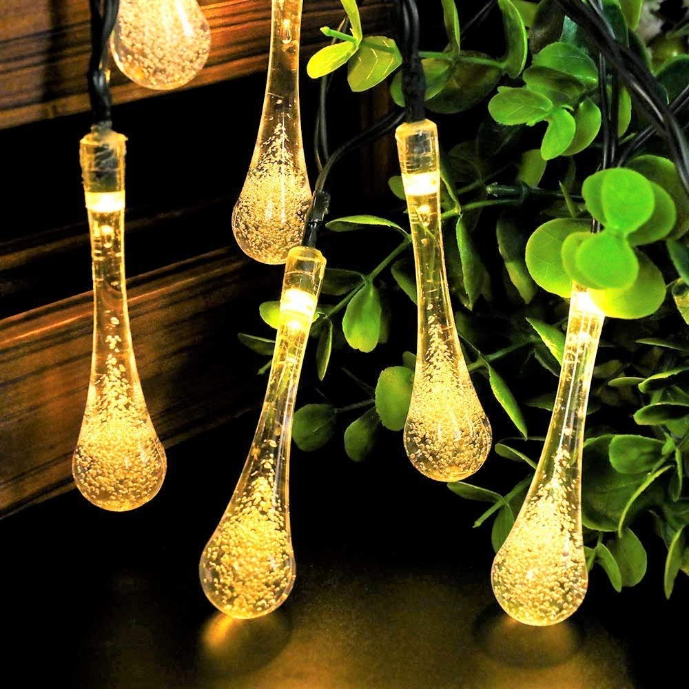 TECHNO E-TAIL 20 LED Waterdrop Decorative String Lights, Diwali Christmas Fairy Lights for Home Decoration (Warm White)