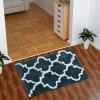 AEROHAVEN Glorious Super Soft Microfiber Abstract Moroccan Designer Anti Slip Bathmat (Teal, 50 cm x 80 cm) view 1