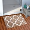 AEROHAVEN Glorious Super Soft Microfiber Abstract Moroccan Designer Anti Slip Bathmat (Taupe, 50 cm x 80 cm) view 1