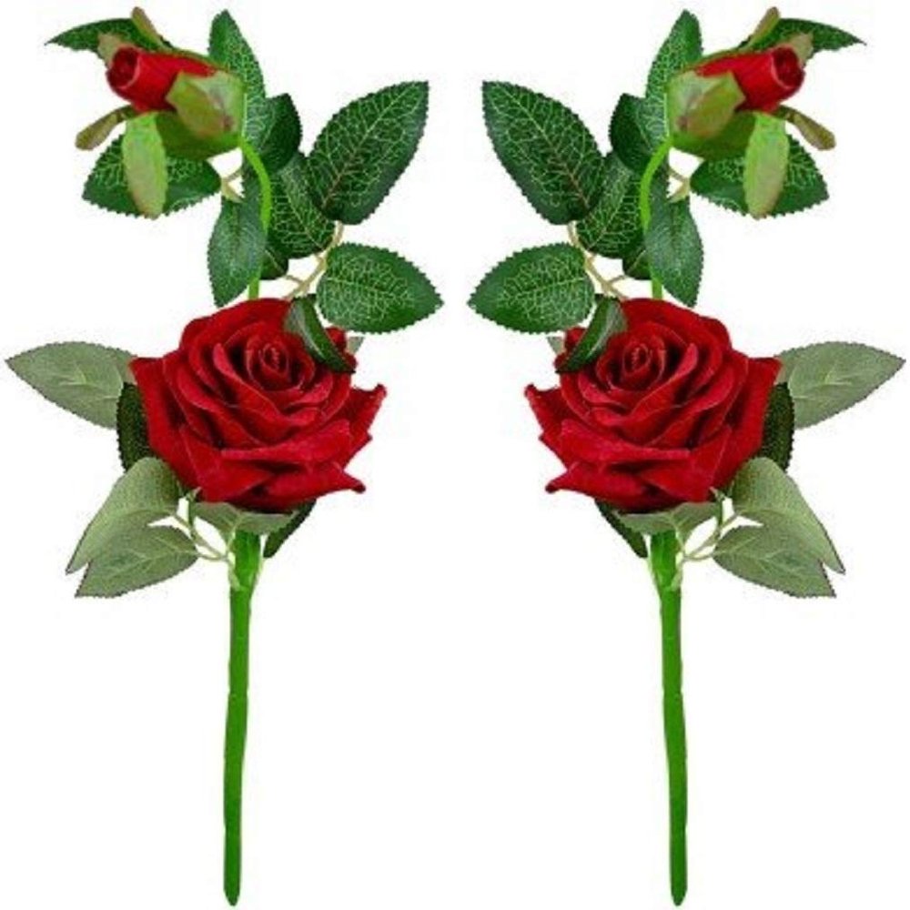 Hyperboles Artificial Rose Flower Stick (Red)