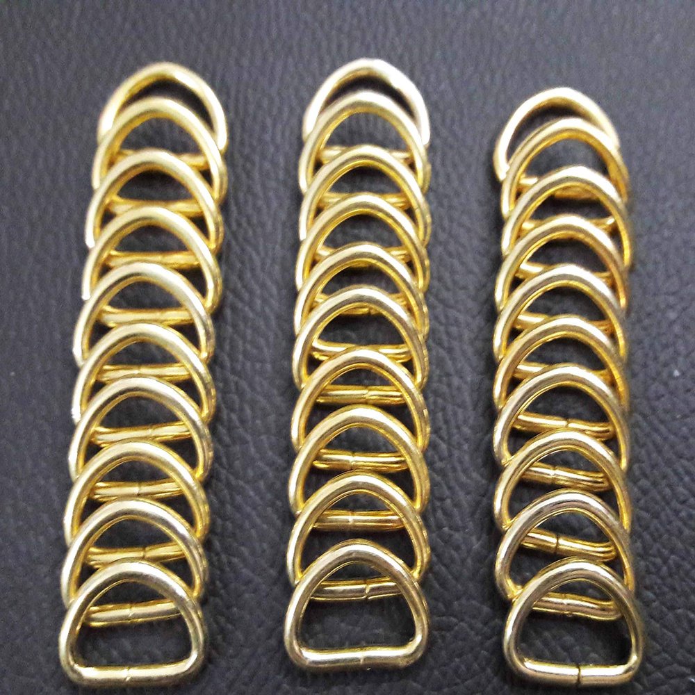 Tia Gold Tone Small D-Ring for Purse Making, Hanging & Decorative Accessories-25Pcs (18mm)