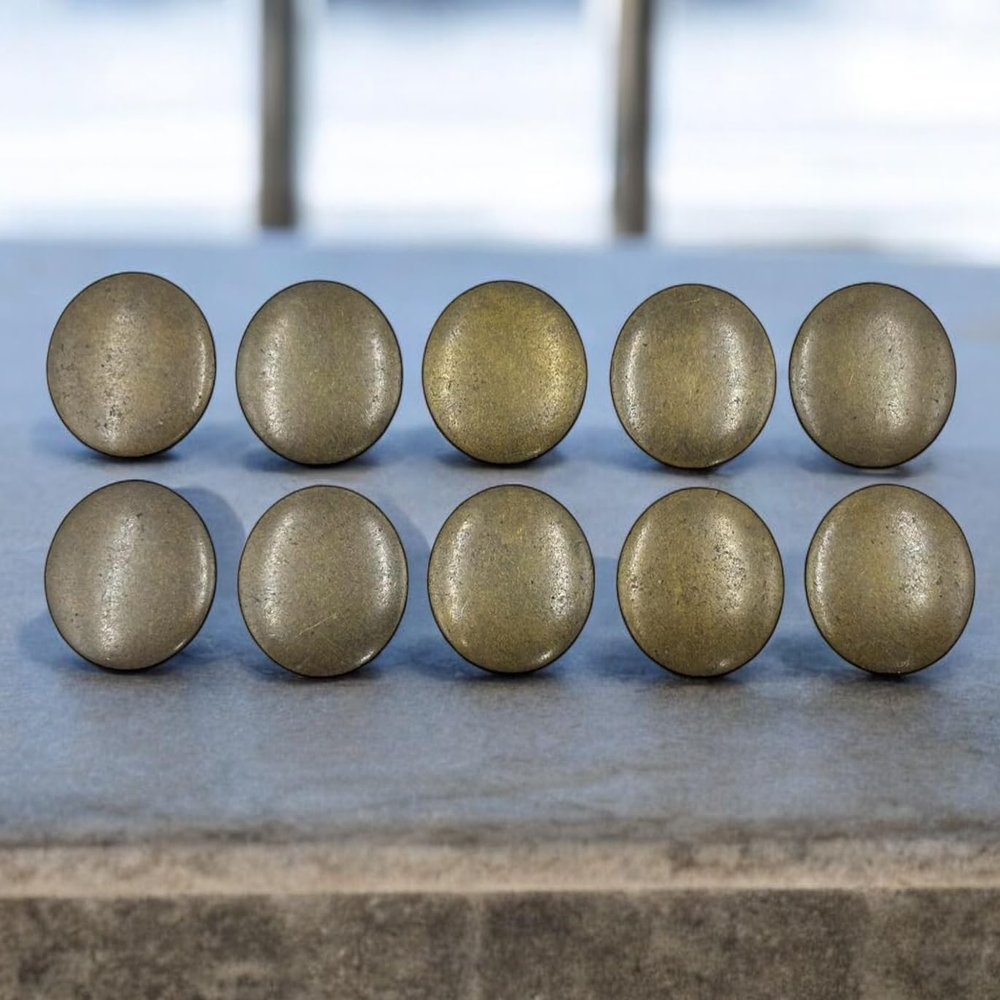 Reena Imported 30 pc Set No-Sew Metal Pattern Tack Snap Jeans Buttons 100% Copper Metal Color (30)