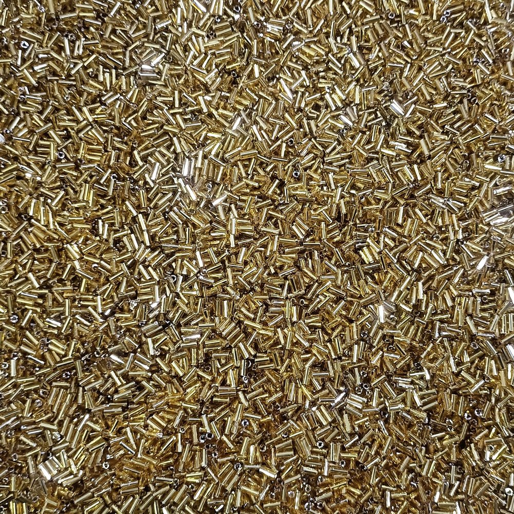 Kwizy Glass Bugle Tube Seed Beads Nulki 18000 Pieces for Jewellery Craft DIY Bracelet Earrings Necklaces Anklets Beading Sewing Embroidery Making Purpose | Size 5MM | Golden Color | 450 Gram