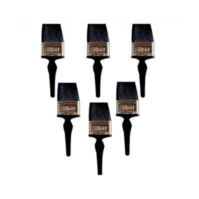 BRUSH HOUSE 2 inch 50 mm Paint Brush for Oil Painting, Canvas Painting, Wall Painting and Cleaning Delicate Items - (Pack of 6)