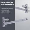 Atlantic Adjustable Stainless Steel F Type Glass Shelf Bracket 10 inch ( Stainless Steel, Silver Matt Finish, Adjustable 6/8/10/12 mm, Pack of 4 Piece ) view 2