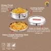 HAZEL Steel Tiffin Box for Office | 500 ml Stainless Steel Lunch Box with Inner Plate | Traditional Glossy Finish Steel Dabba | Compact Leak-Resistant Box view 3