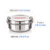 HAZEL Steel Tiffin Box for Office | 500 ml Stainless Steel Lunch Box with Inner Plate | Traditional Glossy Finish Steel Dabba | Compact Leak-Resistant Box view 4