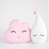 The Purple Tree Cute Cloud and Rain Drop Crib Velvet Cushion Set for Babies (Pack of 2, 16x16 inch), White view 1