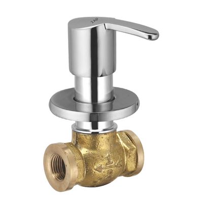 Zap Brass Concealed Stop Cock  1/2 nch Chrome Plated Quarter Turn Tap with Adjustable Wall Flange | Pure Brass Stop Valve for Bathroom Fittings