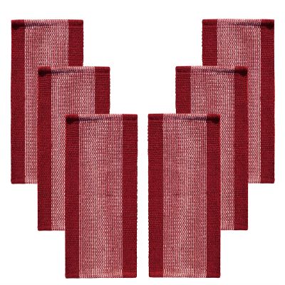 GLEAM Dining Table Mats 6 Piece Machine Washable (Maroon & White) 13 x 19 inch
