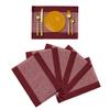 GLEAM Dining Table Mats 6 Piece Machine Washable (Maroon & White) 13 x 19 inch view 3