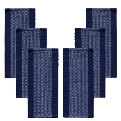 GLEAM Dining Table Mats 6 Piece Machine Washable (Blue & White) 13 x 19 Inch