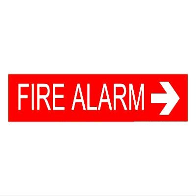 FIRE Alarm Right ARROWsign Board Water Proof singnature Board (Waterproof Sticker)
